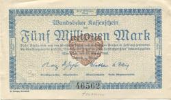 Wandsbek (heute: Hamburg) - Stadt - 13.8.1823 - 5 Millionen Mark