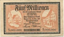 Wangen - Amtskörperschaft - 20.8.1923 - 5 Millionen Mark