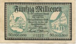 Wangen - Amtskörperschaft - 20.8.1923 - 50 Millionen Mark