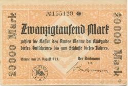 Wanne - Amt - 21.8.1923 - 20000 Mark