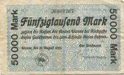 Wanne - Amt - 21.8.1923 - 50000 Mark