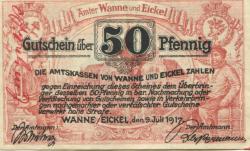 Wanne und Eickel - Ämter - 9.7.1917 - 50 Pfennig