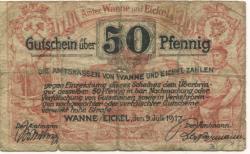Wanne und Eickel - Ämter - 9.7.1917 - 50 Pfennig