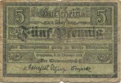 Wanzleben - Kreis - 16.10.1918 - 5 Pfennig