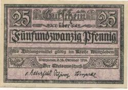 Wanzleben - Kreis - 16.10.1918 - 25 Pfennig