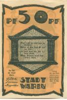Warin - Stadt - - 31.5.1922 - 50 Pfennig