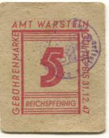 Warstein - Amt - - 31.12.1947 - 5 Pfennig
