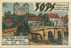 Wartha (heute: PL-Bardo) - Stadt - 5.7.1921 - 50 Pfennig