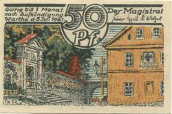 Wartha (heute: PL-Bardo) - Stadt - 5.7.1921 - 50 Pfennig
