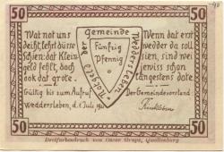 Weddersleben (heute: Thale) - Gemeinde - 1.7.1921 - 50 Pfennig 