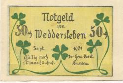 Weddersleben (heute: Thale) - Gemeinde - September 1921 - 50 Pfennig 