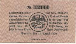 Weener - Flecken - 17.8.1920 - 25 Pfennig 