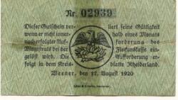 Weener - Flecken - 17.8.1920 - 50 Pfennig 