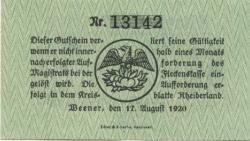 Weener - Flecken - 17.8.1920 - 50 Pfennig 