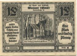 Weener - Spar- und Leihkasse - - 1.12.1922 - 1.50 Mark 