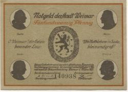 Weimar - Stadt - 1.3.1921 - 25 Pfennig