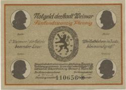 Weimar - Stadt - 1.3.1921 - 25 Pfennig