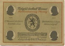 Weimar - Stadt - 1.3.1921 - 25 Pfennig 