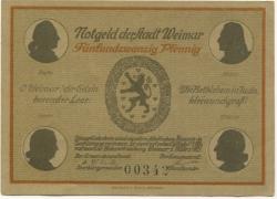 Weimar - Stadt - 1.3.1921 - 25 Pfennig