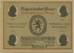 Weimar - Stadt - 1.3.1921 - 25 Pfennig