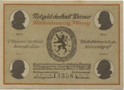 Weimar - Stadt - 1.3.1921 - 25 Pfennig