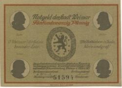 Weimar - Stadt - 1.3.1921 - 25 Pfennig 