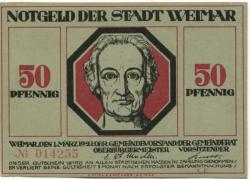 Weimar - Stadt - 1.3.1921 - 50 Pfennig