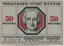Weimar - Stadt - 1.3.1921 - 50 Pfennig