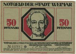 Weimar - Stadt - 1.3.1921 - 50 Pfennig