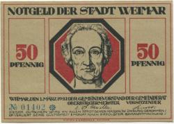 Weimar - Stadt - 1.3.1921 - 50 Pfennig