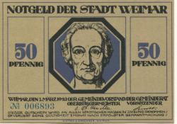 Weimar - Stadt - 1.3.1921 - 50 Pfennig