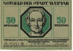 Weimar - Stadt - 1.3.1921 - 50 Pfennig