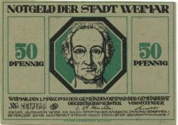 Weimar - Stadt - 1.3.1921 - 50 Pfennig 