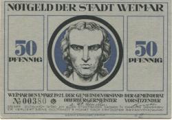 Weimar - Stadt - 1.3.1921 - 50 Pfennig