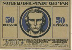 Weimar - Stadt - 1.3.1921 - 50 Pfennig