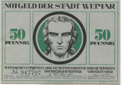 Weimar - Stadt - 1.3.1921 - 50 Pfennig
