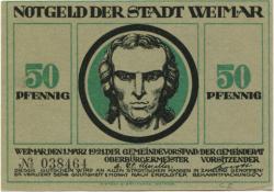 Weimar - Stadt - 1.3.1921 - 50 Pfennig
