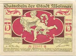 Weimar - Stadt - 1.8.1921 - 75 Pfennig