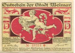 Weimar - Stadt - 1.8.1921 - 75 Pfennig