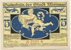 Weimar - Stadt - 1.8.1921 - 75 Pfennig