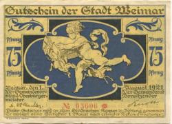 Weimar - Stadt - 1.8.1921 - 75 Pfennig