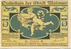 Weimar - Stadt - 1.8.1921 - 75 Pfennig