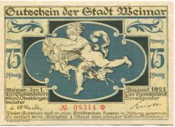 Weimar - Stadt - 1.8.1921 - 75 Pfennig