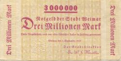 Weimar - Stadt - 1.9.1923 - 3 Millionen Mark