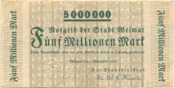 Weimar - Stadt - 1.9.1923 - 5 Millionen Mark