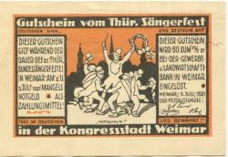 Weimar - Thüringer Sängerfest - 1.7.1921 - 15.7.1921 - 10 Pfennig