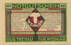 Weimar - Trettau, Rudolf - 1.5.1921 - 5.5.1921 - 10 Pfennig
