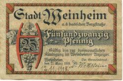 Weinheim - Stadt - 27.3.1918 - 25 Pfennig