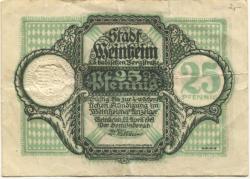 Weinheim - Stadt - 23.4.1919 - 25 Pfennig