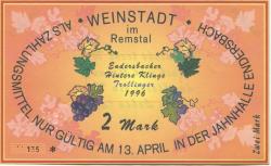 Weinstadt-Endersbach - Württembergischer Philatelistenverein, Sammlergruppe Weinstadt, Treffen Jahnhalle - 13.4.1996 - 2 DM
